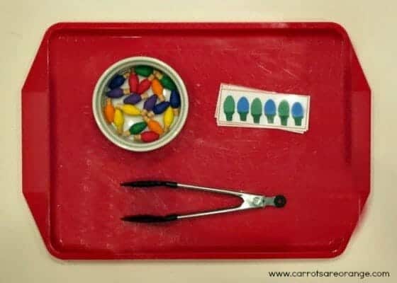 lightbulbspatterntray lightbulbspatterntray e1354141520562 Montessori Shelves {December}