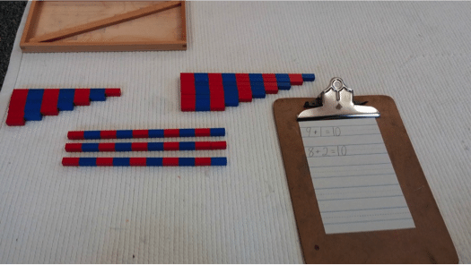 number rod addition with 10 Montessori Math Number Rod Addition