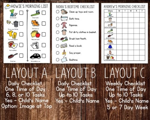 Nighttime Routine Chart