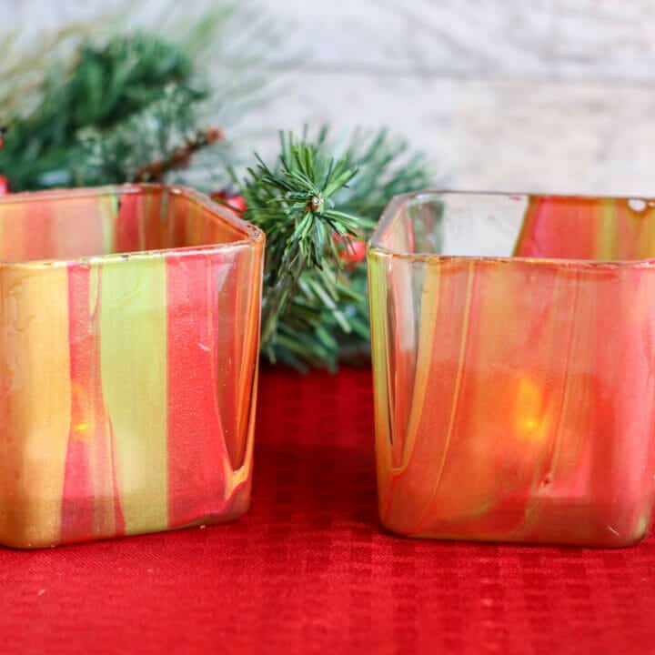 Poured Paint Votive Candles Perfect Gift from Kids