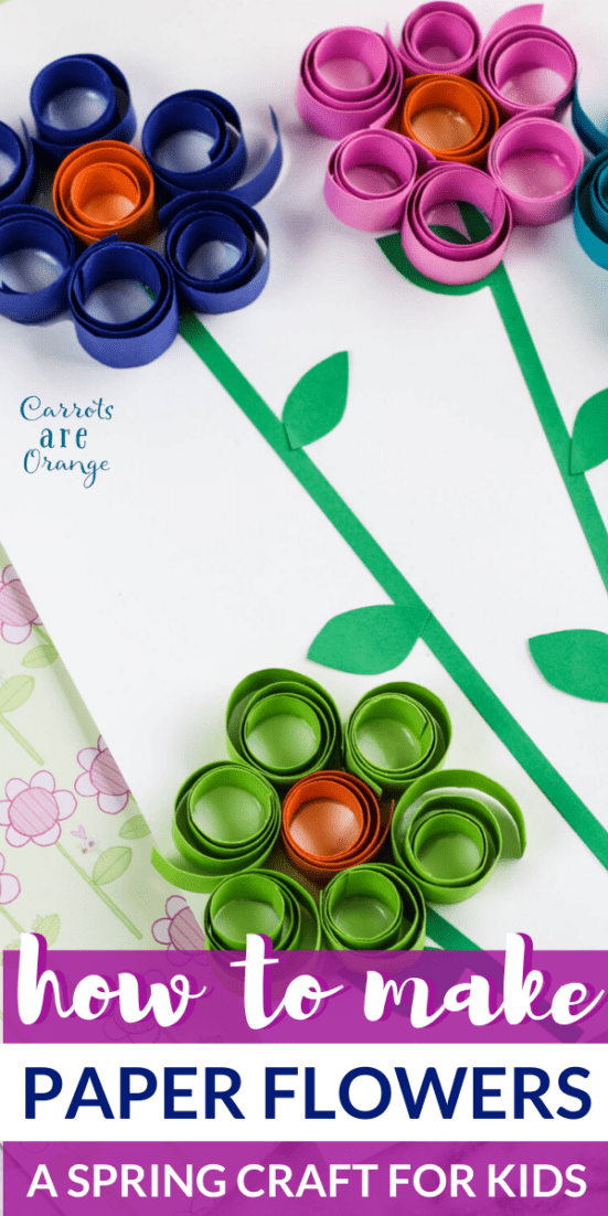 Simple & Beautiful Curled Paper Flowers Craft for Kids